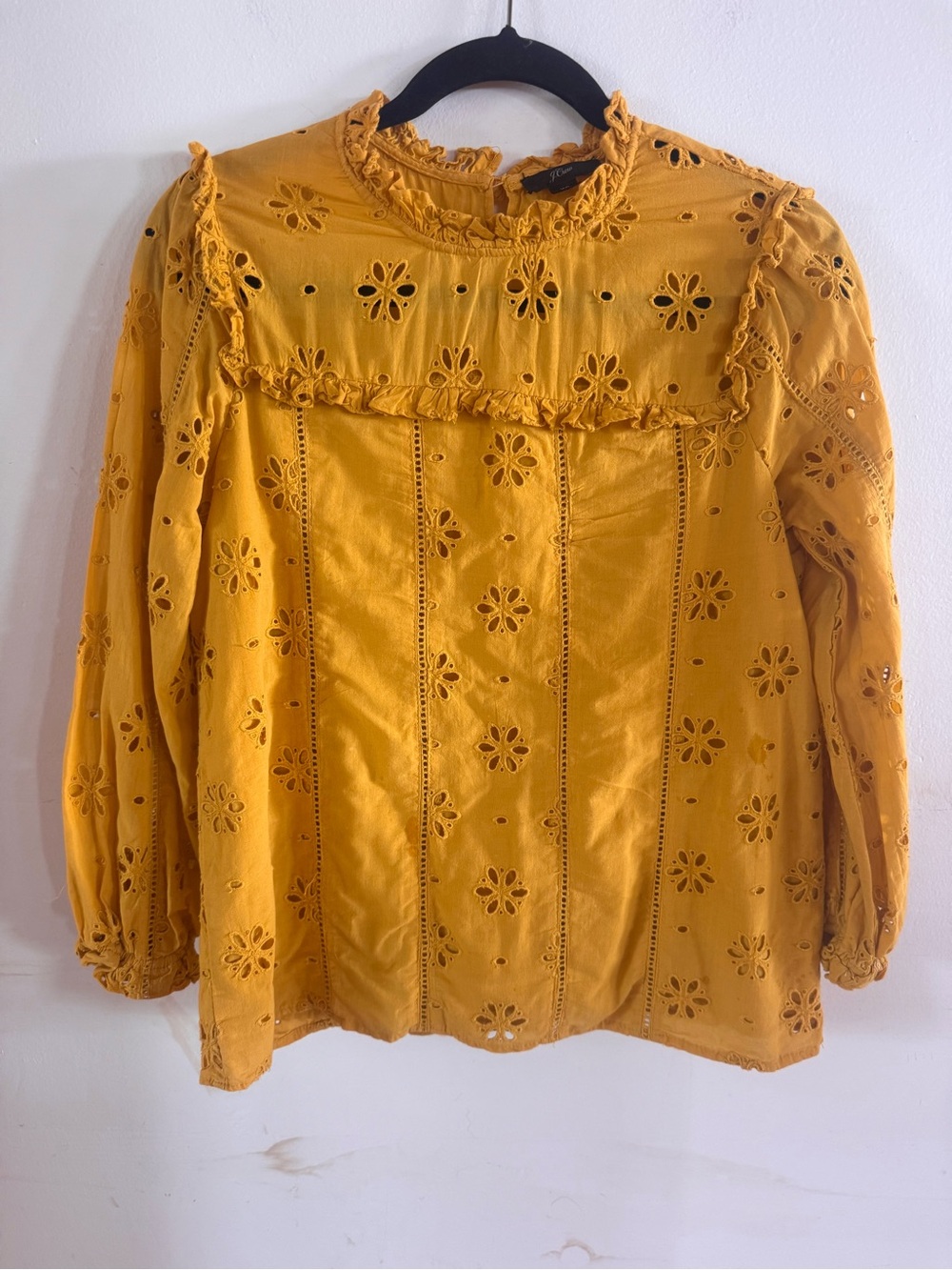 J. Crew Women’s XS Eyelet Blouse Fall Career Party Boho Preppy